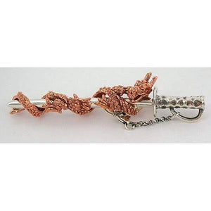 Copper Dragon Silver Sword Pendants