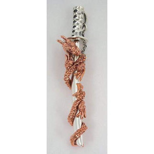 Copper Dragon Silver Sword Pendants
