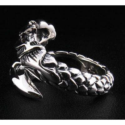 Sterling Silver Dragon Tattoo Gothic Ring