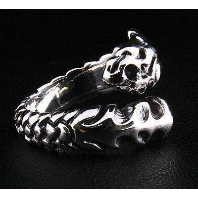 Готическое кольцо с татуировкой дракона из стерлингового серебра