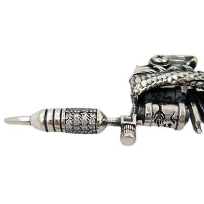 Grande Pistola Tatuaggio Artista Mitragliatrice Collana Ciondolo Grande Pistola Tatuaggio Artista Mitragliatrice Collana Ciondolo