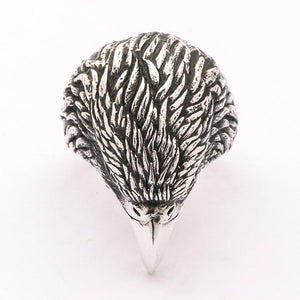 Anello da motociclista con testa d'aquila in argento sterling