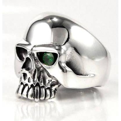 Emerald Skull Mens Ring