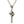 Sterling silver protection cross with blue eye detail suspended from a heavy patterned bail and thick cable chain.