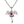 Sterling Silver Red Evil Eye Gothic Wings Pendant
