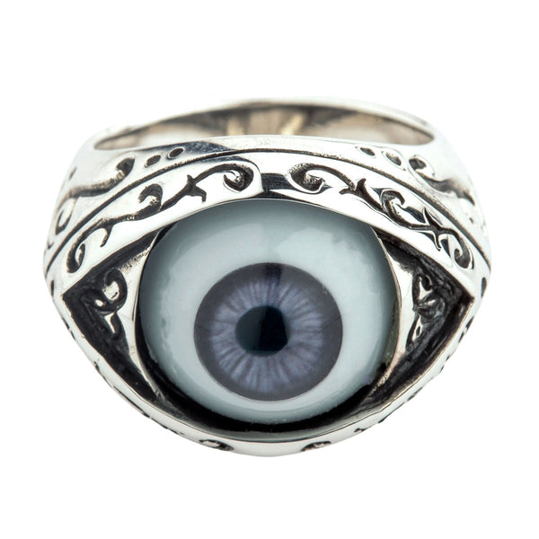 Dark Purple Evil Eye Gothic Ring