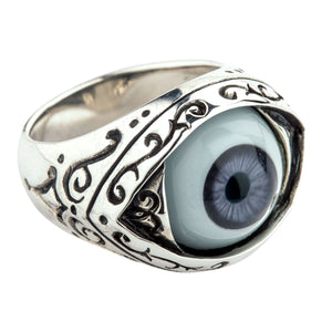 eyeball ring silver goth jewelry