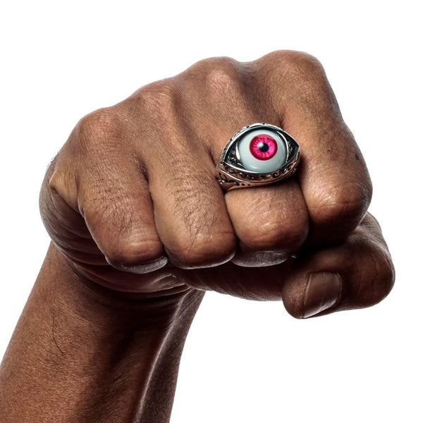 Red Evil Eye Gothic Ring