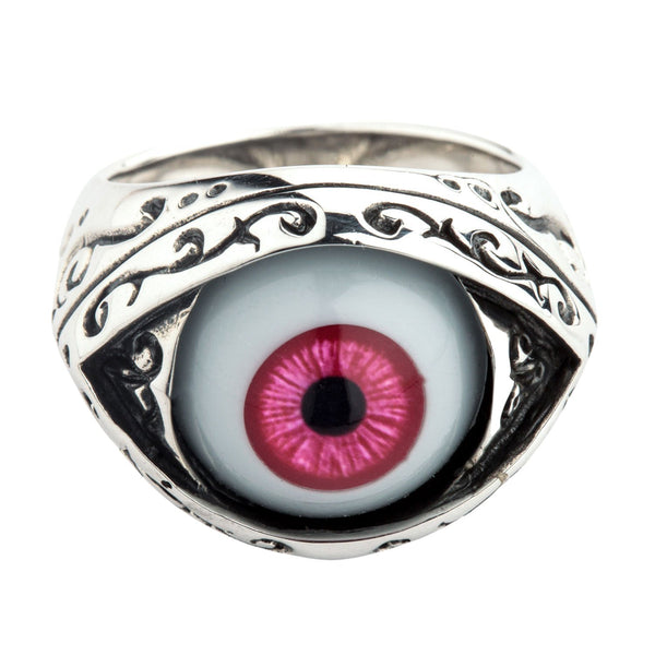 Roter gotischer Ring des Bösen Auges