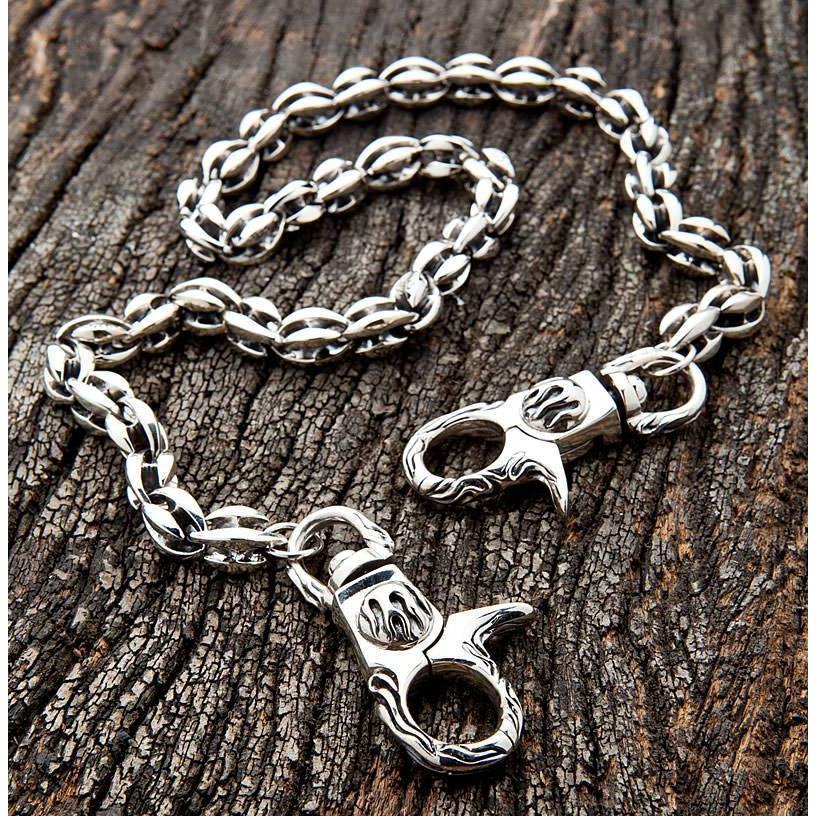 Sterling Silver Flame Wallet Chains