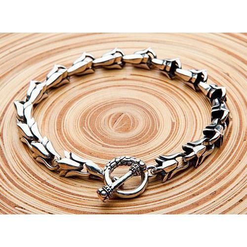 Floral Link Silver Armband