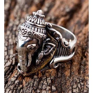 Sterling Silber Hindu-Gott Ganesh Ring