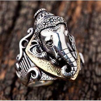 Серебряное кольцо индуистского бога Ганеша