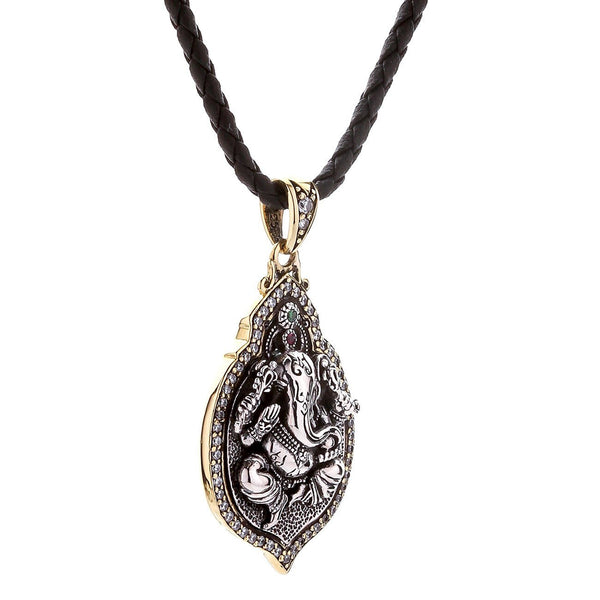 Ожерелье с подвеской Ганеш из стерлингового серебра