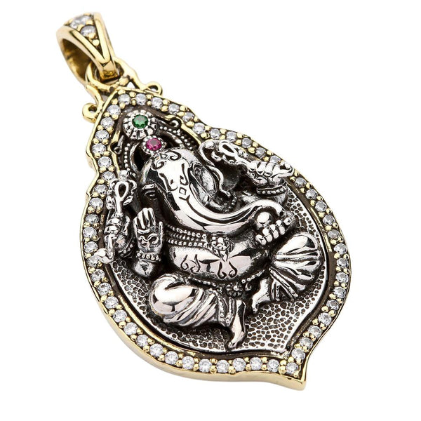 Halskette mit Ganesh-Anhänger aus Sterlingsilber