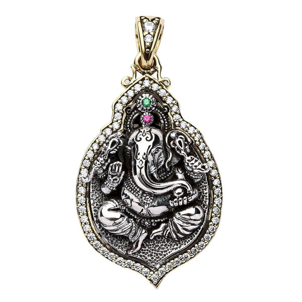 Collar con colgante de Ganesh de plata esterlina