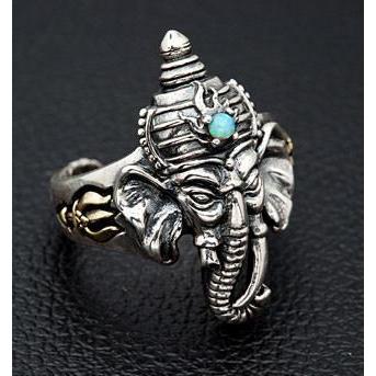 Anelli in argento con turchese Ganesh