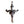 Red CZ Fleur-de-Lis Sterling Silver Cross Pendant, front fleur-de-lis cross with red and clear CZ