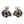 Load image into Gallery viewer, 925 Silver Garnet Skull Earring
