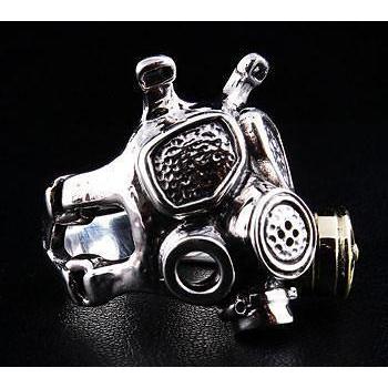 Серебряное мужское кольцо с военным противогазом США