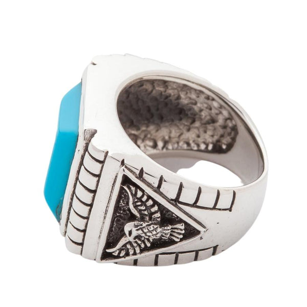 Genuine Turquoise Eagle Mens Ring