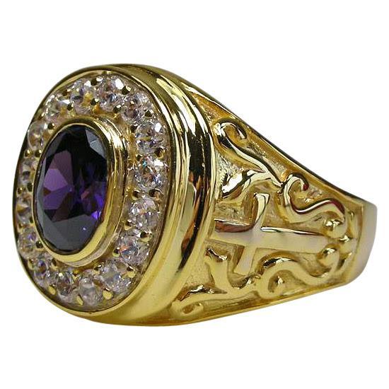 Золотое кольцо епископа с крестом