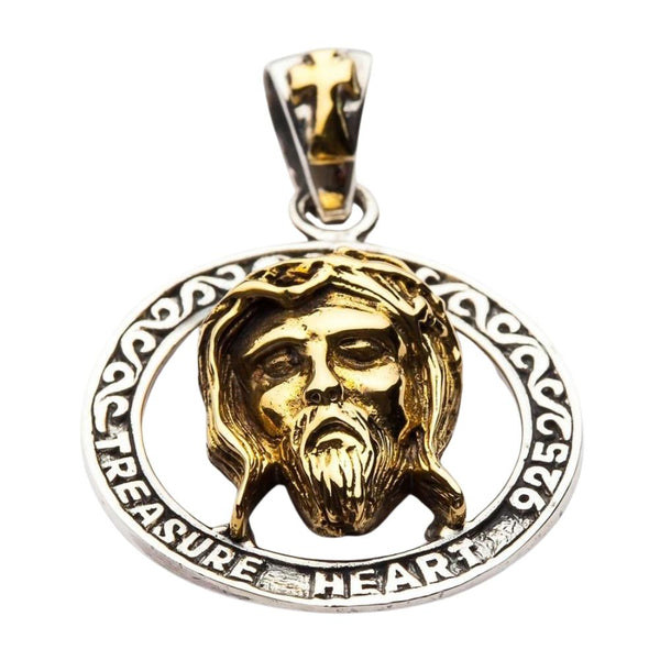 Gold Jesus Silver Pendant