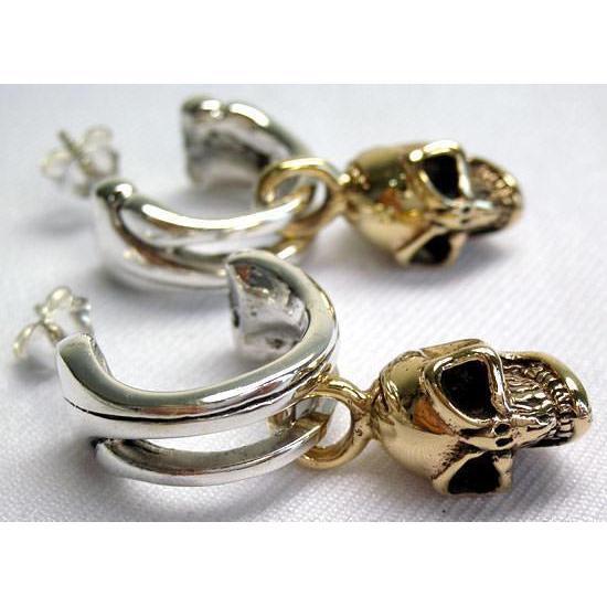 Yellow Gold Skull Earrings