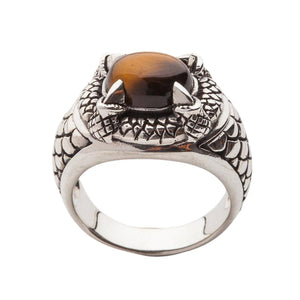 Gothic Claw Tiger Eyes Mens Ring