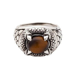 Gothic Claw Tiger Eyes Mens Ring