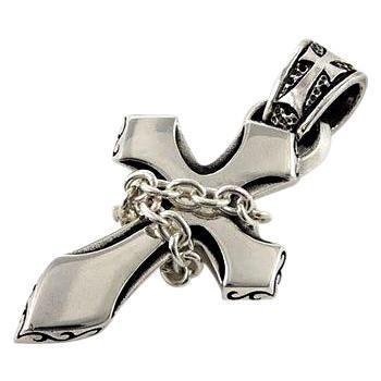 Готический крест мужской кулон из стерлингового серебра