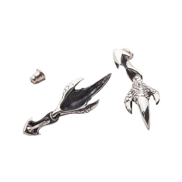 Серьги из стерлингового серебра в готическом стиле с когтями дракона