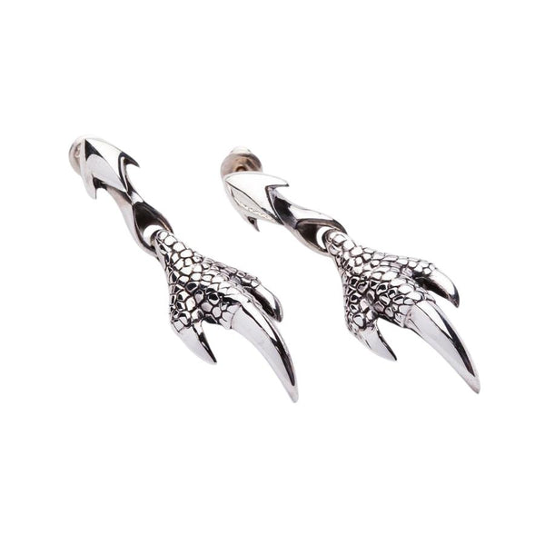 Серьги из стерлингового серебра в готическом стиле с когтями дракона