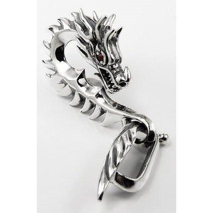 Silver Gothic Dragon Hook Pendant