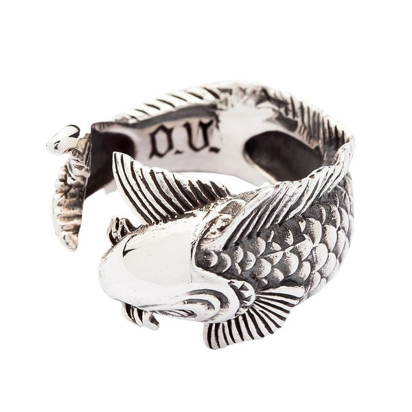Womens Gothic Japanese Koi Silver Rings