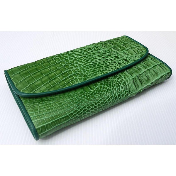 Green Crocodile Leather Wallet
