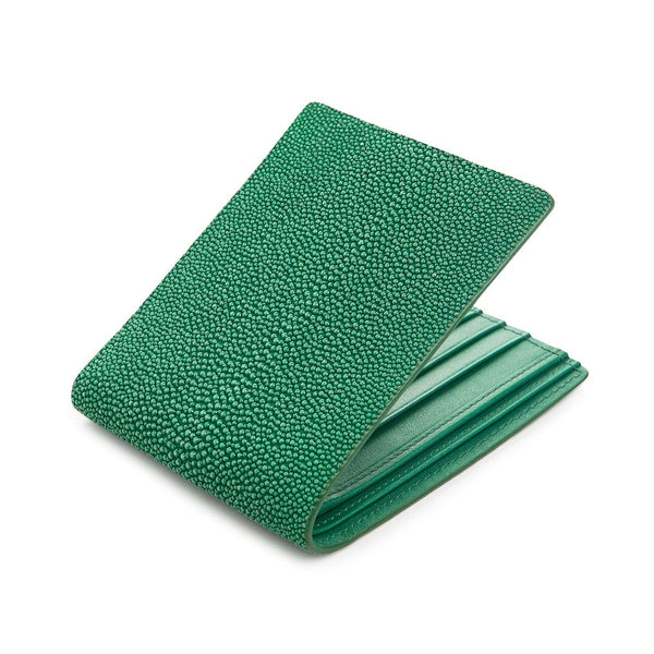 Зеленый полированный кошелек из ската