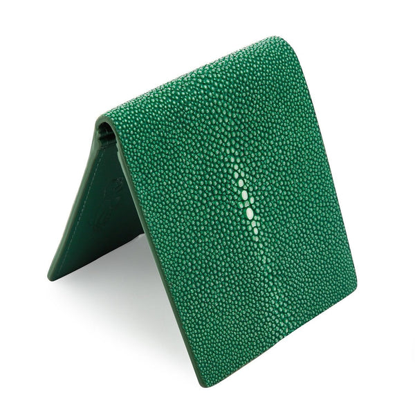 Зеленый полированный кошелек из ската
