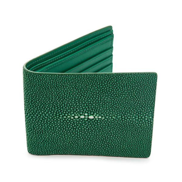 Grön polerad Stingray-plånbok
