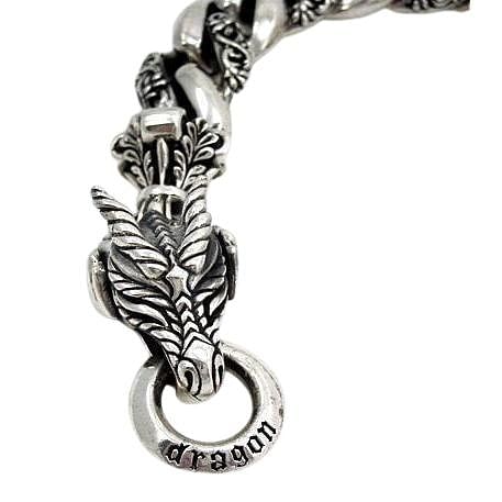 Bracelete de dragão grifo de prata esterlina 925