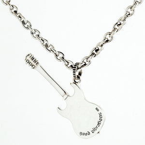 Halskette mit Rocker-Gitarren-Anhänger aus Sterlingsilber