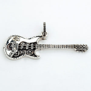 Halskette mit Rocker-Gitarren-Anhänger aus Sterlingsilber