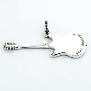 Halskette mit Rocker-Gitarren-Anhänger aus Sterlingsilber