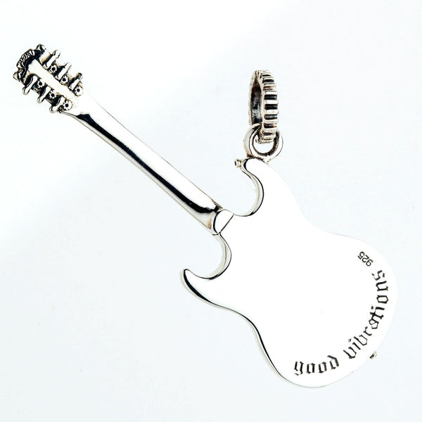 Collana Uomo In Acciaio Inox Con Ciondolo Chitarra E Serpente – Stile Punk Rock, Vintage