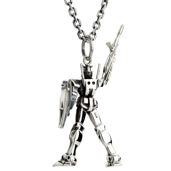Sterling Silver Gundam Pendant Necklace