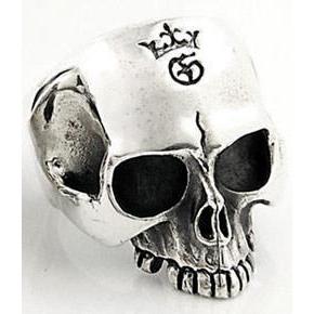 Мужское байкерское кольцо из стерлингового серебра с половинной челюстью и черепом