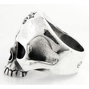 Bague de motard en argent sterling pour homme avec tête de mort et demi-mâchoire