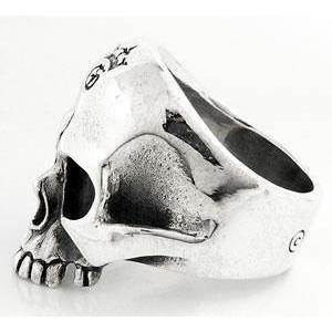 Мужское байкерское кольцо из стерлингового серебра с половинной челюстью и черепом