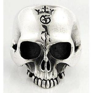 Bague de motard en argent sterling pour homme avec tête de mort et demi-mâchoire