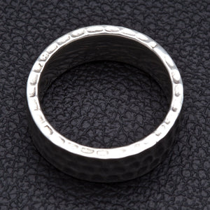 Bague pour homme en argent sterling 925 martelé